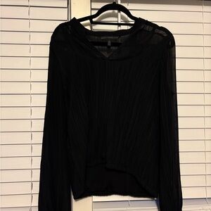 White House Black Market Sheer Black Blouse
